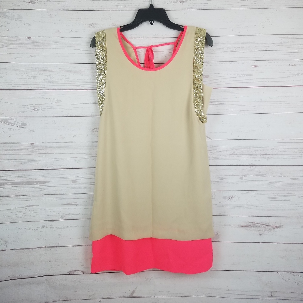 C. Luce medium color block dress w/ sequins